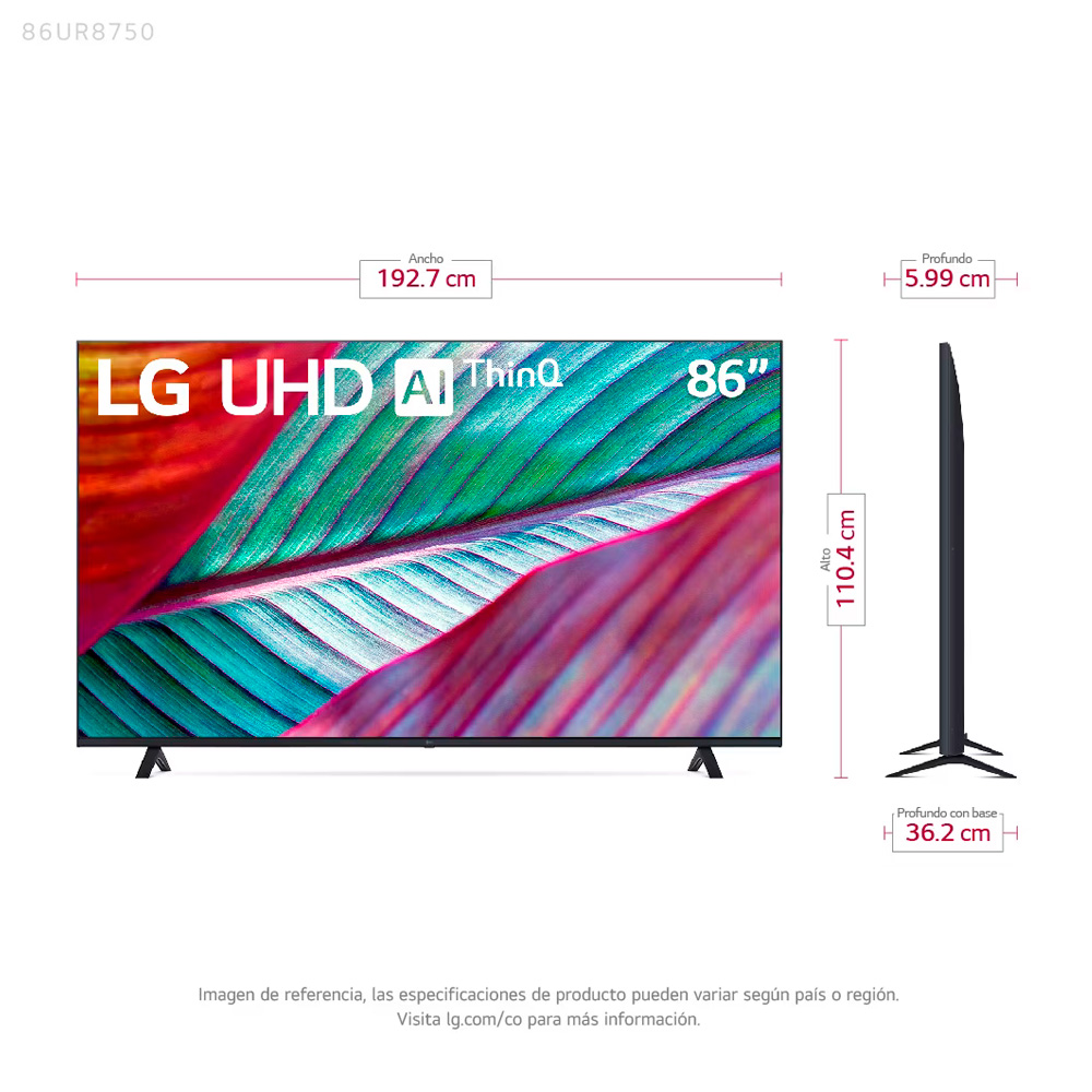 Televisor LG QNED 4K UHD de 65 α7 AI Processor 4K Gen6 - Agencias Way